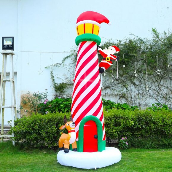 🆕10FT Christmas Inflatable Giant Lighted Lighthouse Blowups Outdoor Decoration - Picture 8 of 11